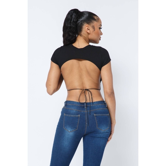 Black crop top - Picture 2 of 2